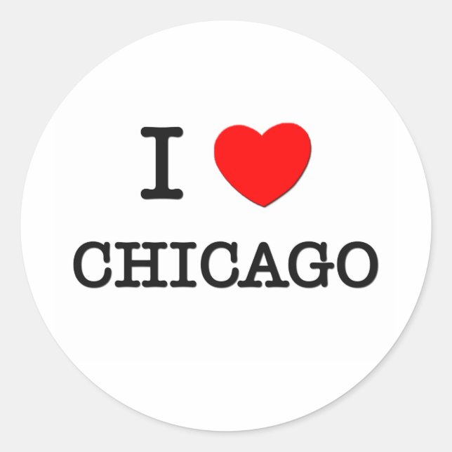 I Heart CHICAGO Classic Round Sticker (Front)