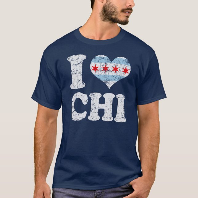 I heart Chicago Flag CHI T-Shirt (Front)