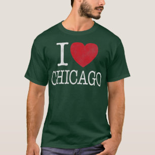I Heart Chicago Illinois Vintage Distressed  T-Shirt