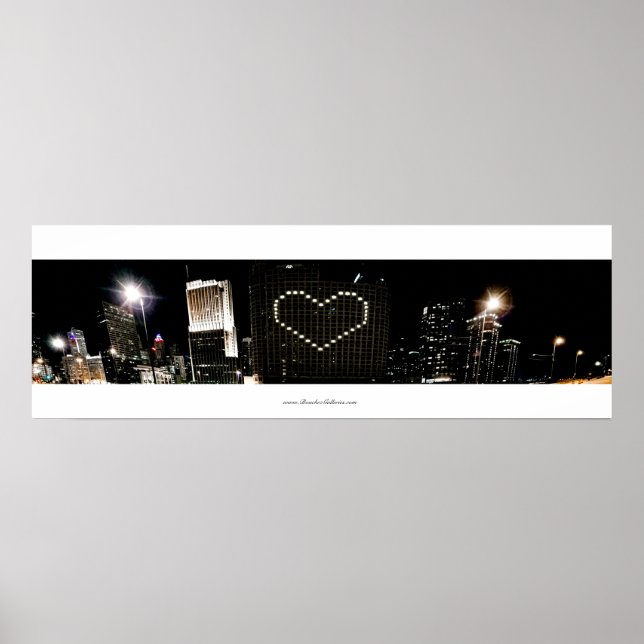 I heart Chicago Skyline in Colour Poster (Front)