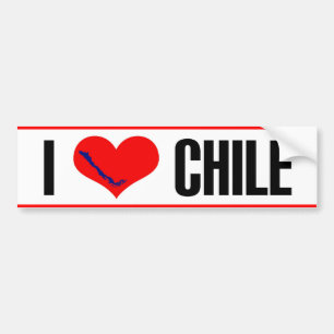 I heart Chile sticker. Bumper Sticker