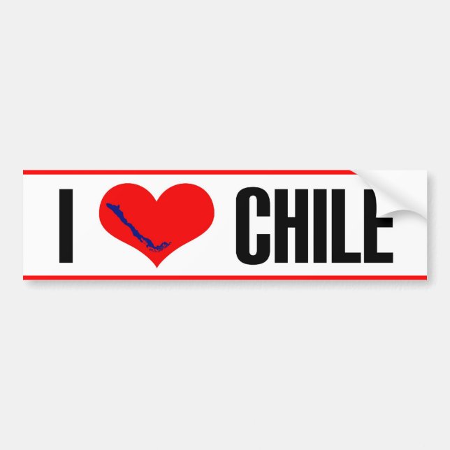I heart Chile sticker. Bumper Sticker (Front)