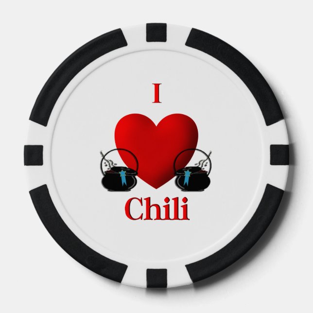 I Heart Chilli Poker Chips (Front)