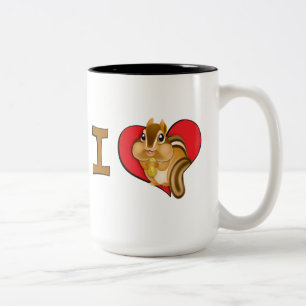 I heart chipmunks Two-Tone coffee mug