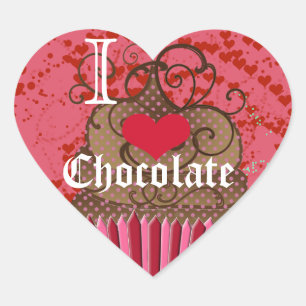 I Heart Chocolate-I Love Chocolate Heart Sticker