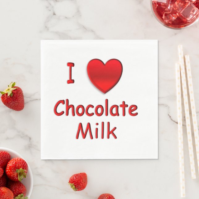I Heart Chocolate Milk Napkin (Insitu)
