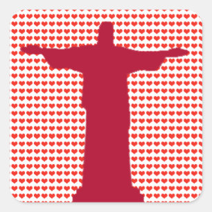 I heart Christ Square Sticker