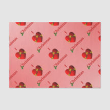 I Heart Christmas Tissue Paper Red