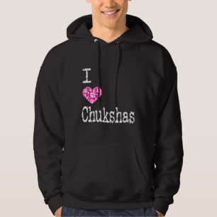 I Heart Chukshas Love Chuksha Husky Dog Breeds Fit Hoodie