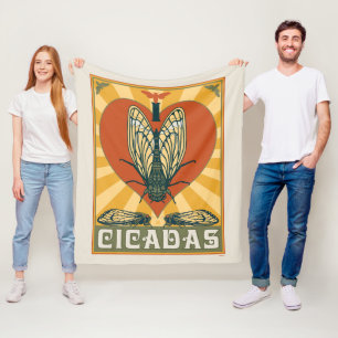 I Heart Cicadas Fleece Blanket