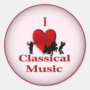 I Heart Classical Music Classic Round Sticker