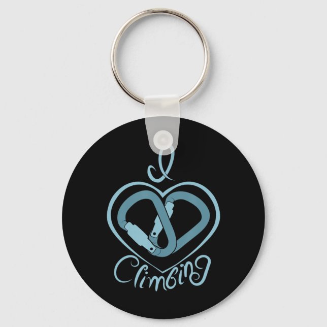 I Heart Climbing (Carabiner)  Fun Rock Climbing  Key Ring (Front)