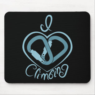 I Heart Climbing (Carabiner)  Fun Rock Climbing  Mouse Mat