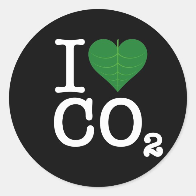 I Heart CO2 Classic Round Sticker (Front)