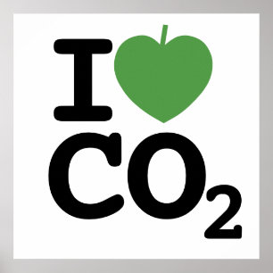 I heart CO2 - I leaf carbon dioxide Poster