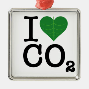 I Heart CO2 Metal Tree Decoration