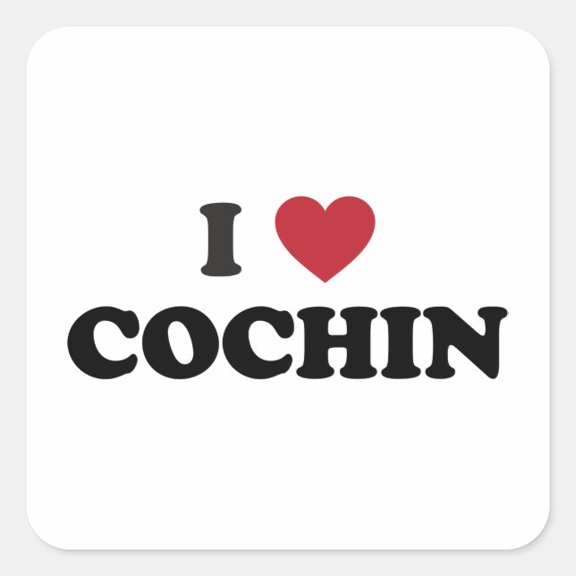 I Heart Cochin India (Kochi) Square Sticker (Front)