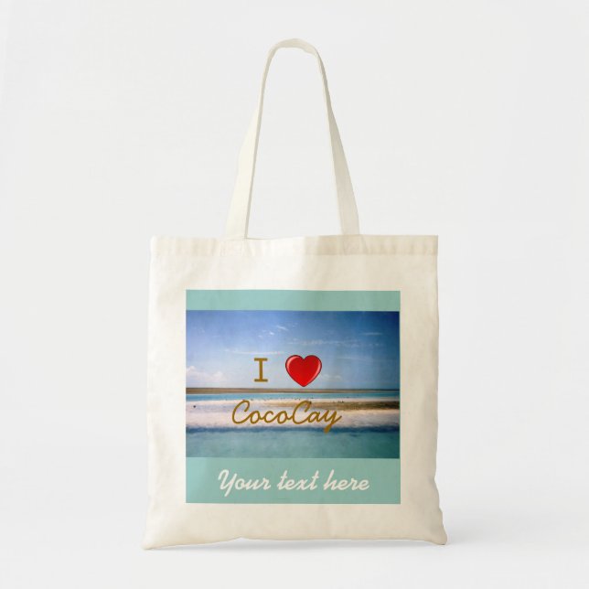 I Heart CocoCay with Name Tote Bag (Front)
