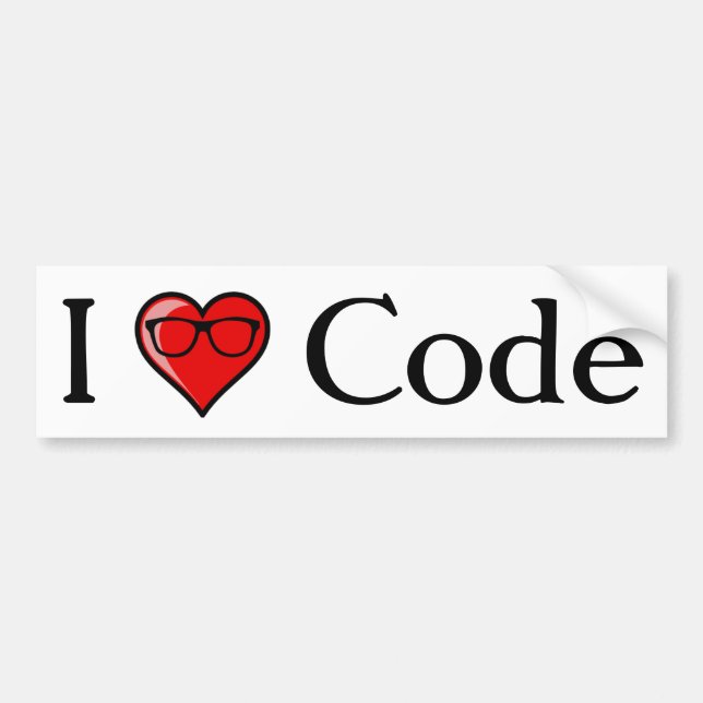 I Heart Code Bumper Sticker (Front)
