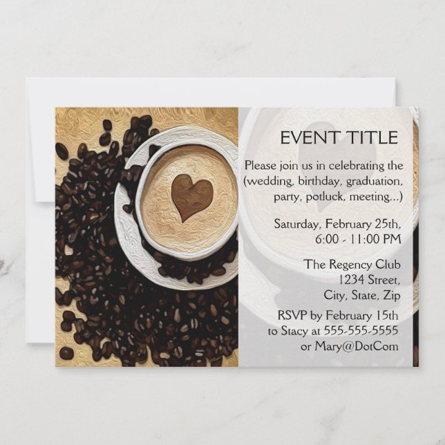 I Heart Coffee Invitation (Front)