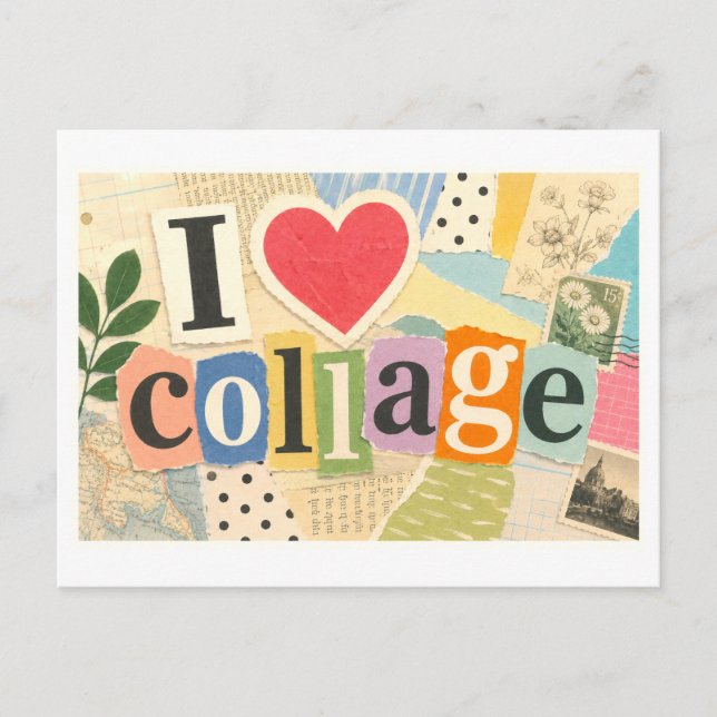 "I [Heart] Collage" Postcard (Front)