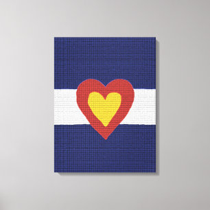 I Heart Colorado Flag Canvas Wall Art