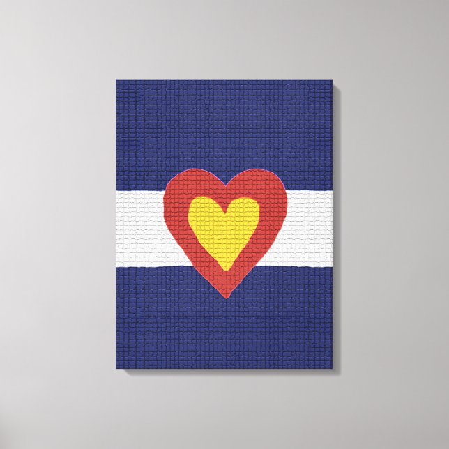 I Heart Colorado Flag Canvas Wall Art (Front)