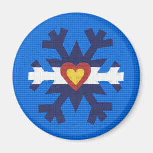 I Heart Colorado Flag Snowflake Magnet