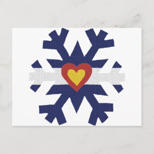I Heart Colorado Flag Snowflake Postcard