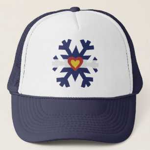 I Heart Colorado Flag Snowflake Trucker Hat