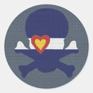 I Heart Colorado Skull! Classic Round Sticker