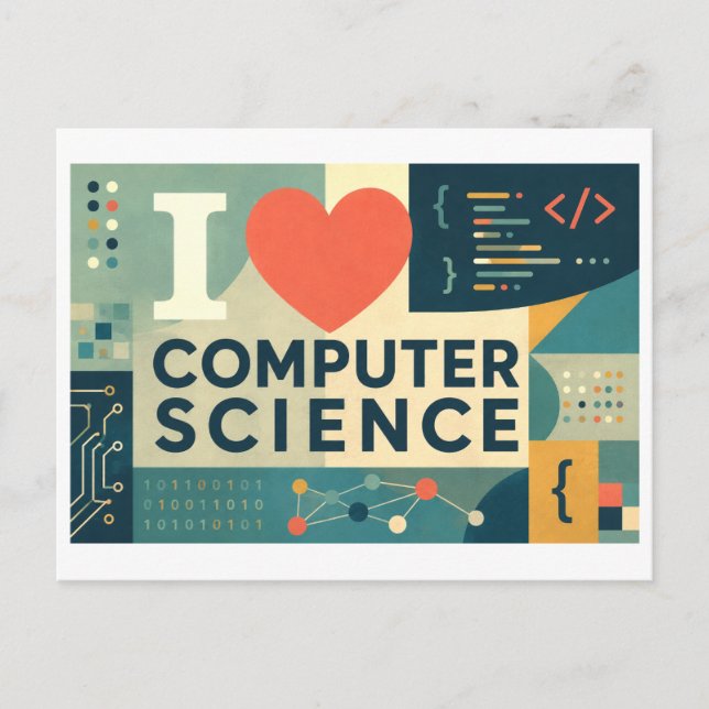 "I [Heart] Computer Science" Postcard (Front)
