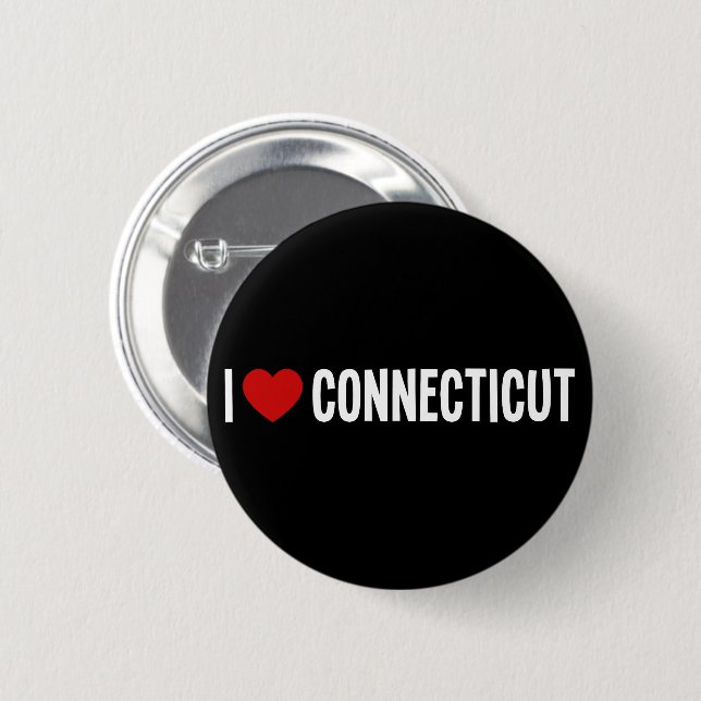 I Heart Connecticut Round Button (Front & Back)