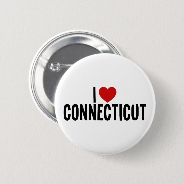 I Heart Connecticut Round Button (Front & Back)