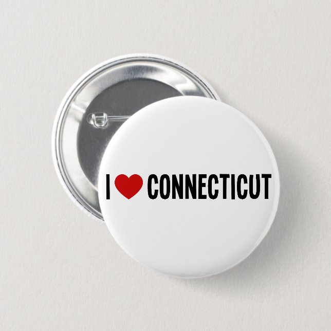 I Heart Connecticut Round Button (Front & Back)