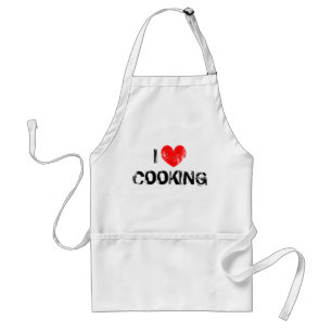 I heart cooking short apron for men and women
