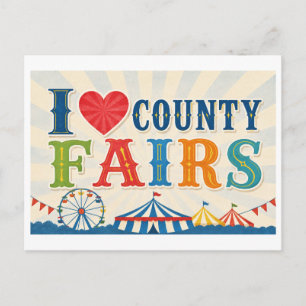 "I [Heart] County Fairs" Postcard