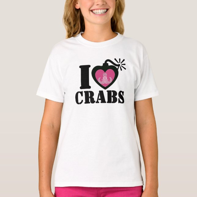 I Heart Crabs T-Shirt (Front)