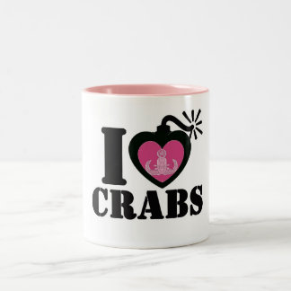 I Heart Crabs Two-Tone Coffee Mug