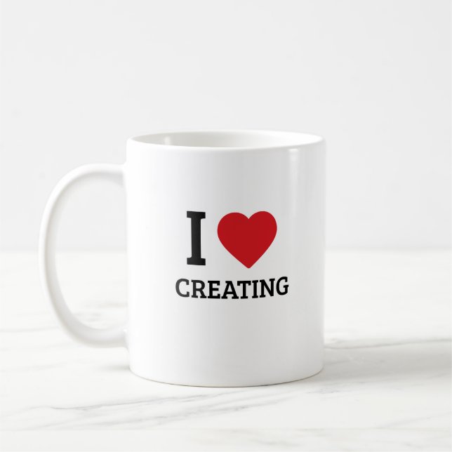 I Heart Creating - Minimalist Creative Studios Coffee Mug (Left)