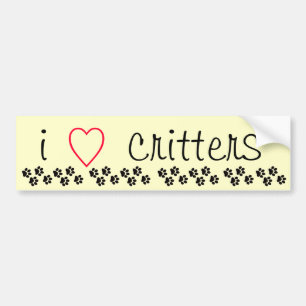 I Heart Critters Bumper Sticker