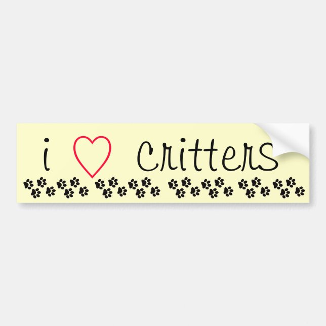 I Heart Critters Bumper Sticker (Front)