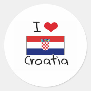 I HEART CROATIA CLASSIC ROUND STICKER