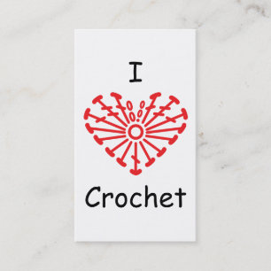 I Heart Crochet -Heart Crochet Chart Pattern Business Card