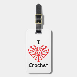 I Heart Crochet -Heart Crochet Chart Pattern Luggage Tag