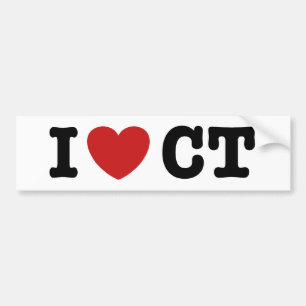 I Heart CT Bumper Sticker