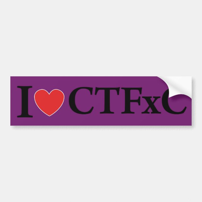 I Heart CTFxC Bumper Sticker (Purple) (Front)