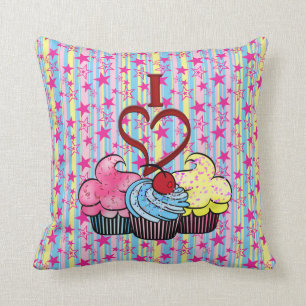 I Heart Cupcakes Pillow