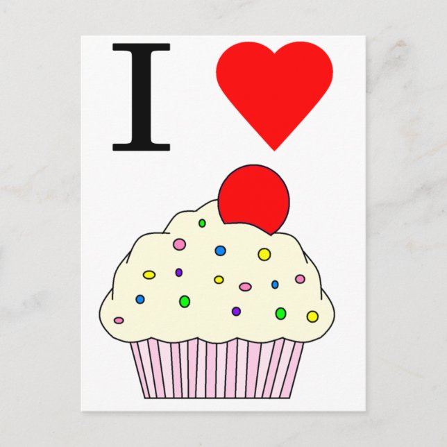 I heart Cupcakes Postcard (Front)