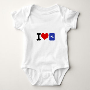 I Heart Curling Baby Bodysuit
